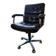 Co Fe Mo armchair in black leather - Vintage 80s - Adjustable height