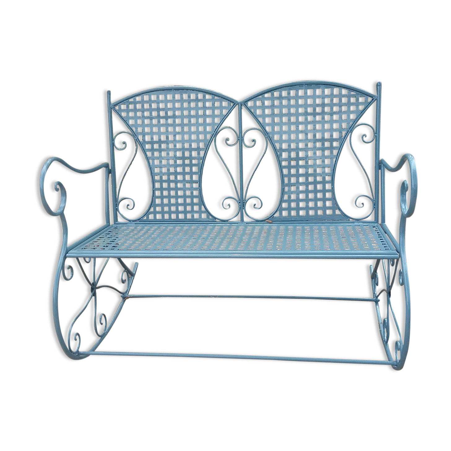 Large wrought iron rocking chair