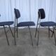 Set of 4 Vintage Stol Kamnik School Chairs Blue Upholstered Retro Dining Ch