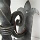 Pair of wall lamps torch glass flame and metal early XXth