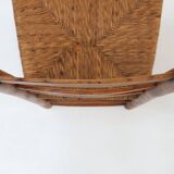 French Wabi-Sabi wood and wicker side Chair, 1850s