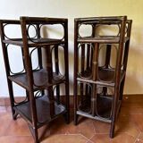 Set 2 rattan side tables / bedside tables year 50