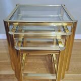 Golden brass nesting table