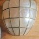 Pair of sconces in brass and mother-of-pearl