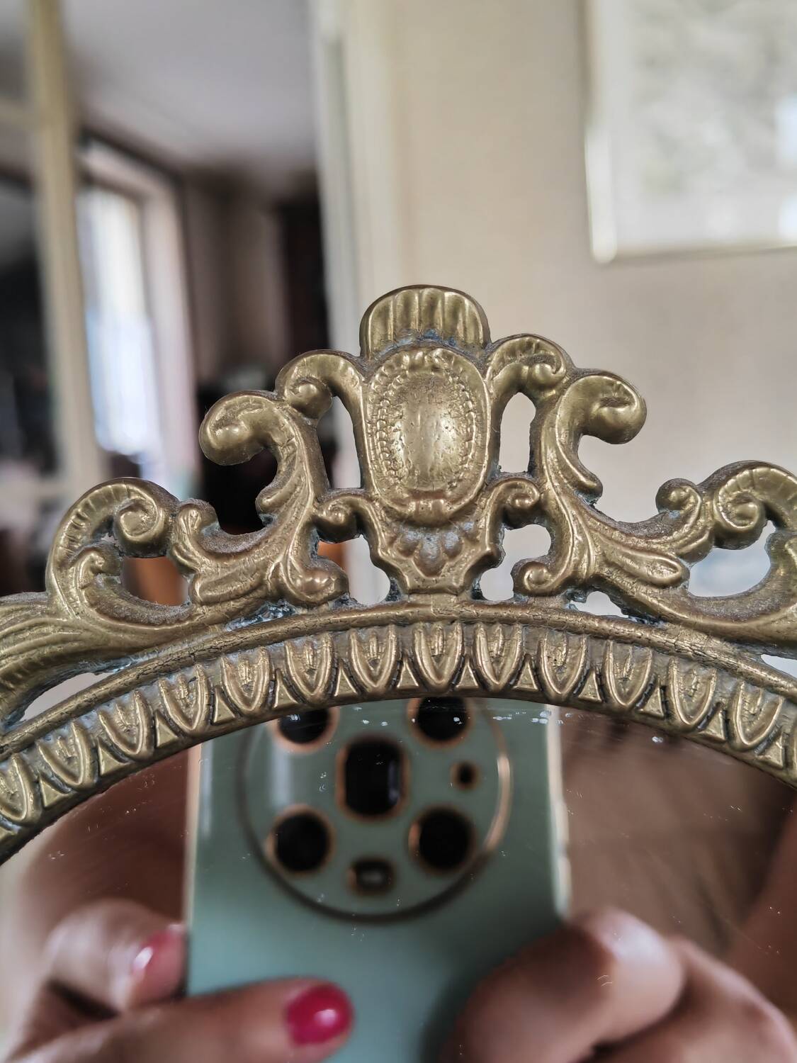 Brass psyche mirror