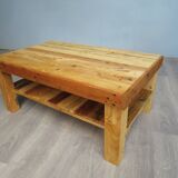 Raw coffee table with shelf