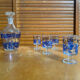 Service liqueur luminarc carafe + 6 verres verre moulé décor feuillage