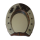 Vintage mirror wood and fur in the shape of horseshoe 25x33cm