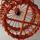 Hanging rattan bird cage orange vintage