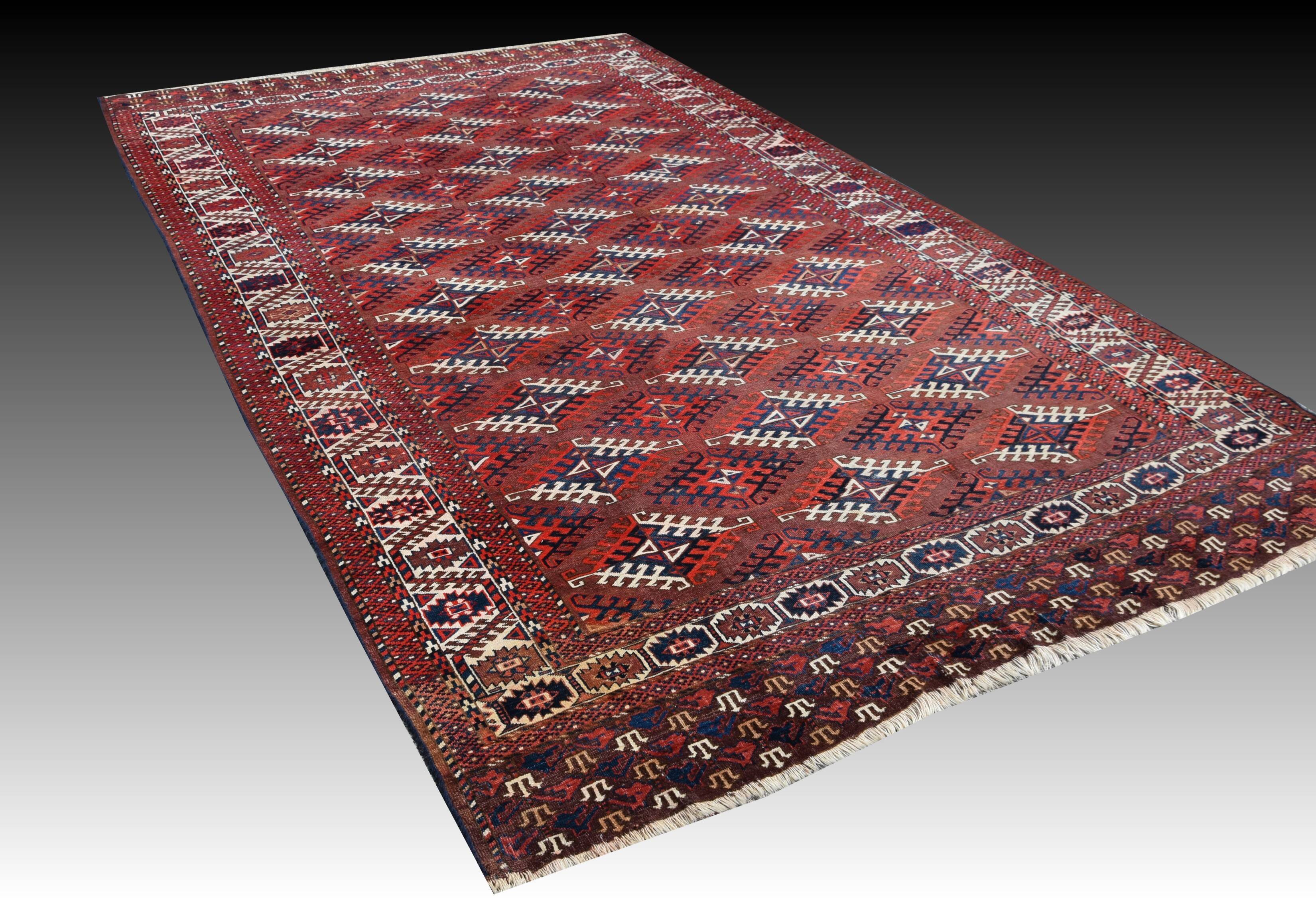 Bukhara Yomud carpet: 3.45 x 2.08 metres - ancient Turkmen
