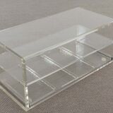 Acrylic coffee table with drawer, plexiglass lucite