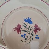 Set of 12 flat plates 30s earthenware K&G Lunéville model Denise