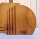 Large wooden lamp, geometric, 1970s design, F. Sénac