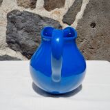 Blue ceramic belly pitcher