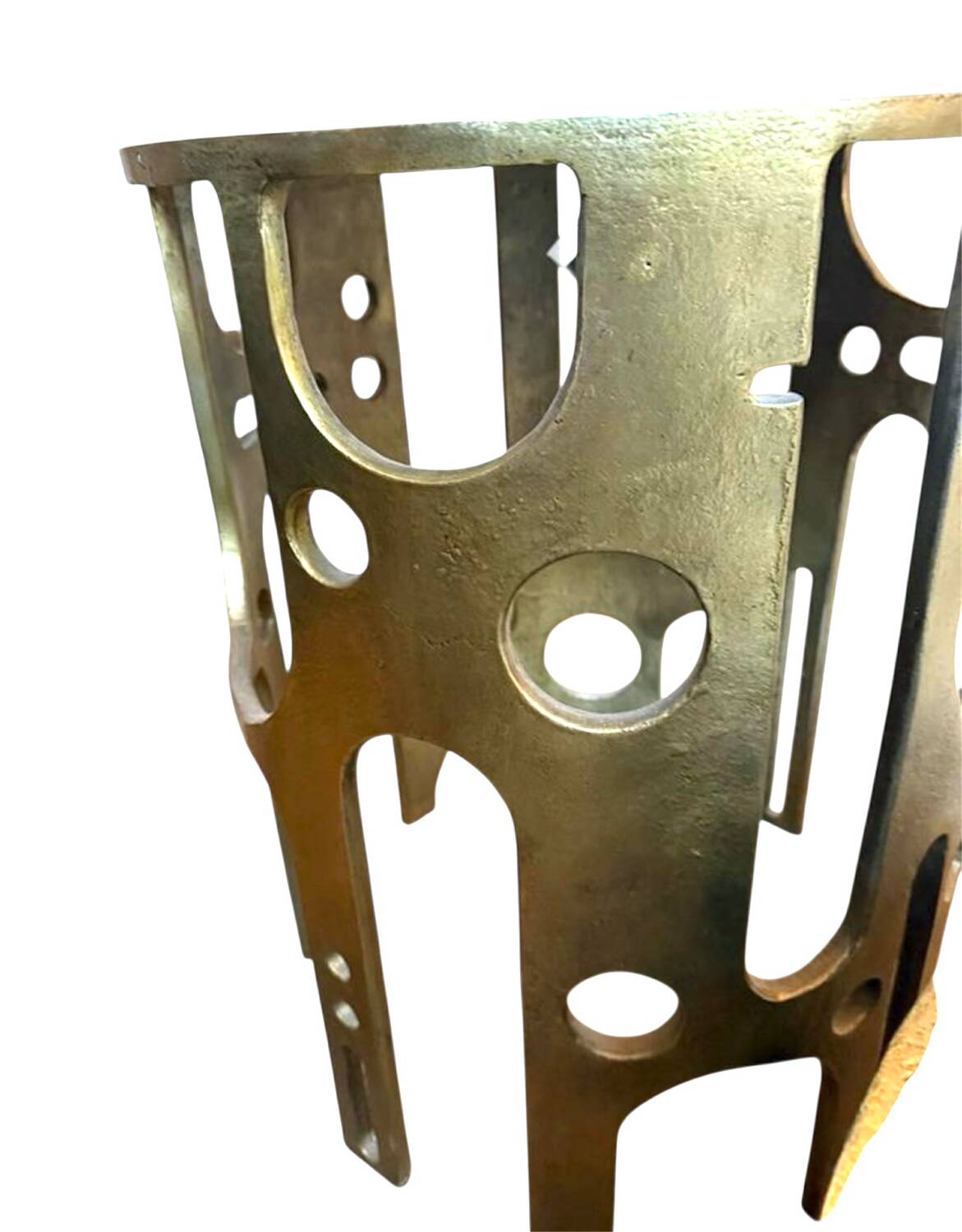 Vlab brutalist console in bronze-finished metal