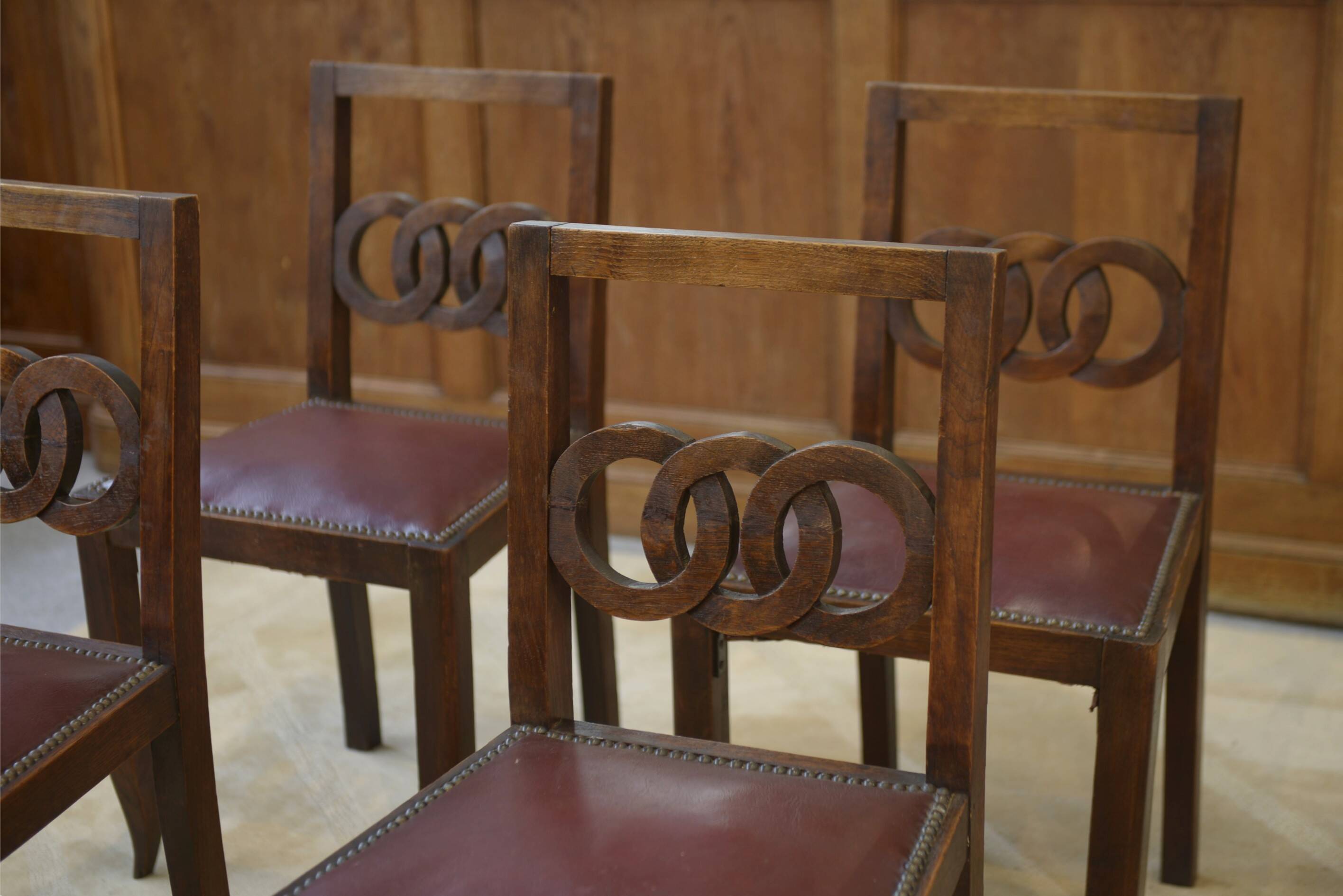 Ensemble de 6 chaises en chêne 1950’s