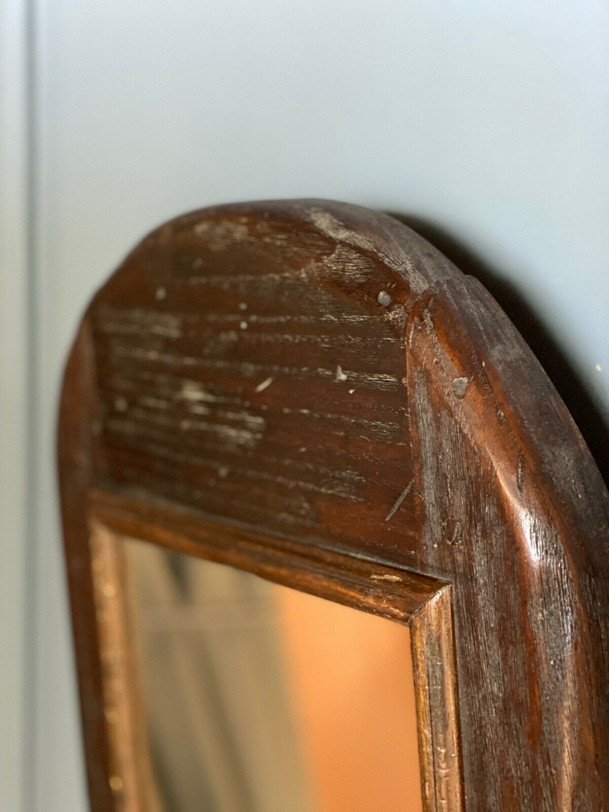 Brutalist mirror 1970 chene wood 33x44cm