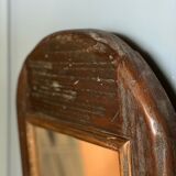 Brutalist mirror 1970 chene wood 33x44cm