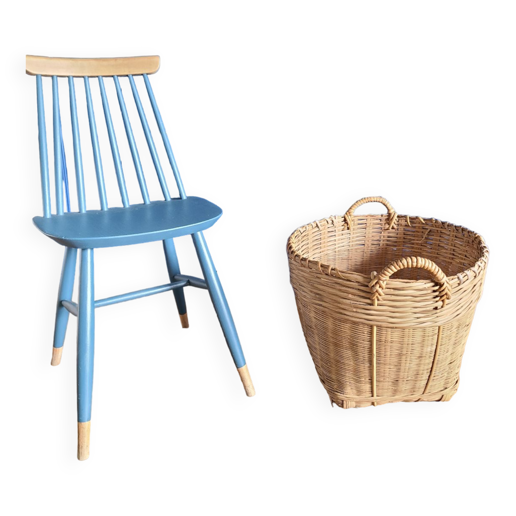 Basket, vintage woven wicker pot cover