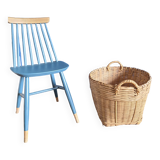 Basket, vintage woven wicker pot cover