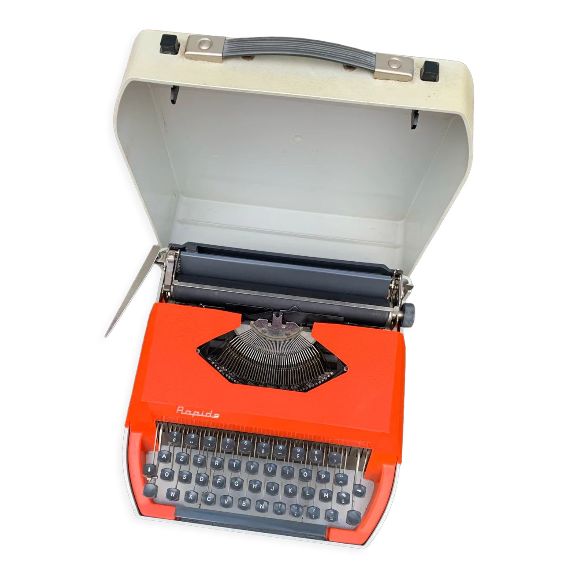 Grey and orange rapido typewriter