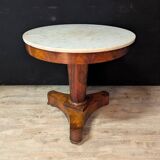 Empire mahogany and marble pedestal table