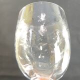 Set of nine engraved crystal liquor glasses, emma model. early 20th century/vintage/thouvenin vierzon