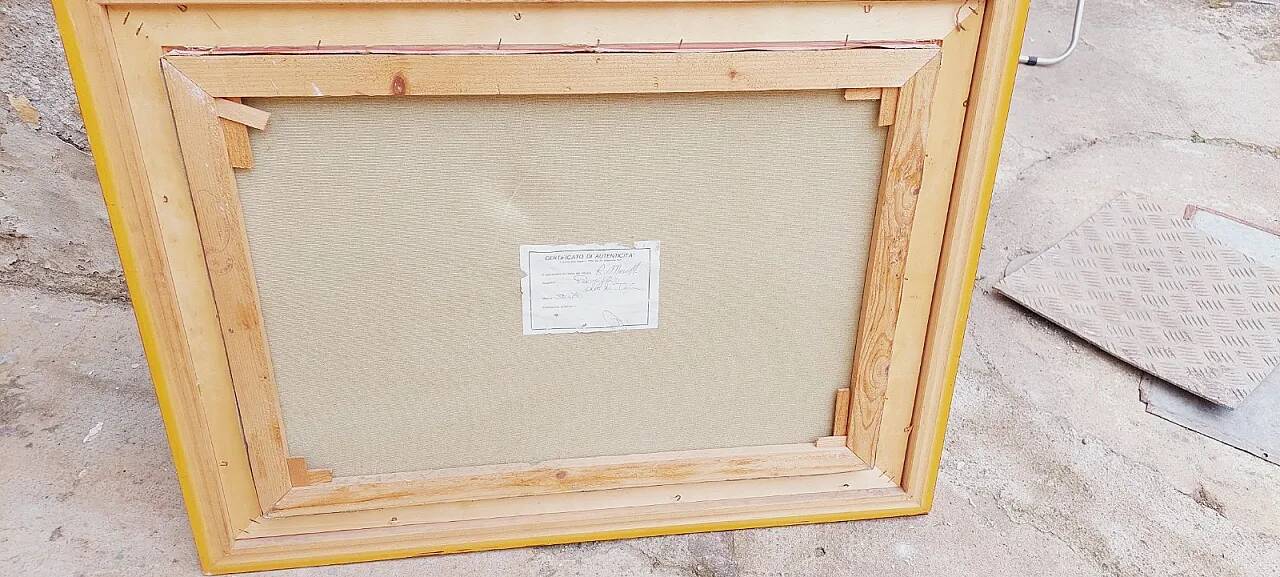 Tuscan landscape by R. Morelli, oil on canvas, late 20th century