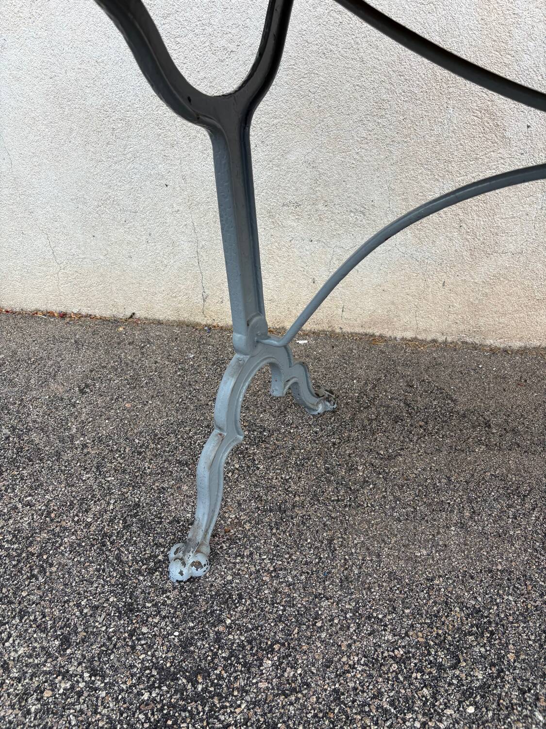 Bistro table stone font worker