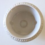 Vintage pot cover in white earthenware