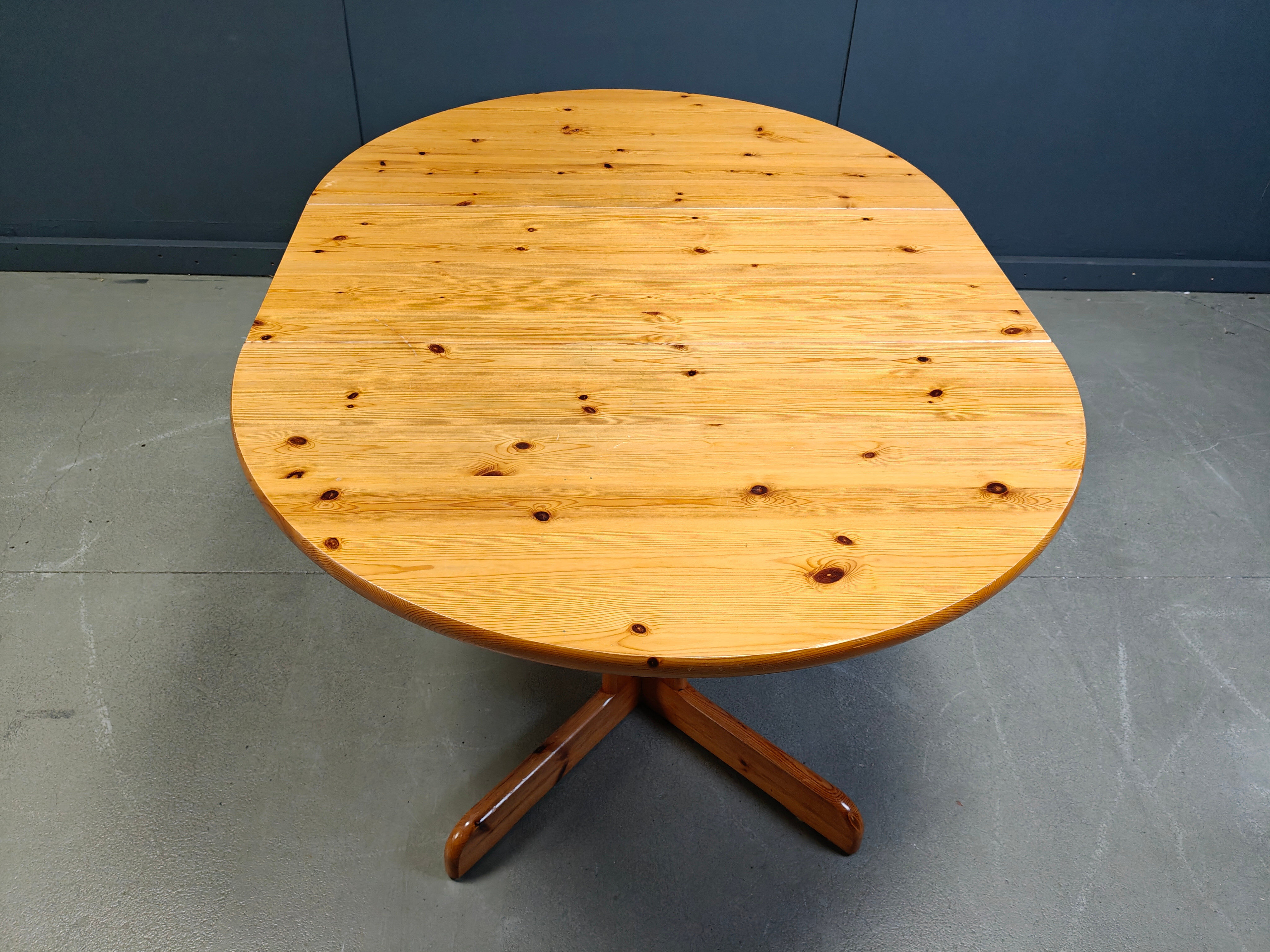 Rainer Daumiller style pine wood dining table, 1970s