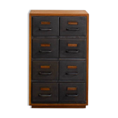 Fully restored industrial furniture with a teak cabinet