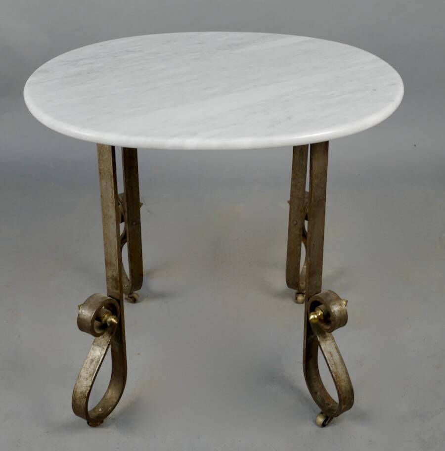 Desserte art deco dessus marbre ovale