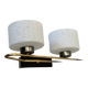 Pair of vintage 1960s wall lamps, Paris chic brass and textured glass sconces