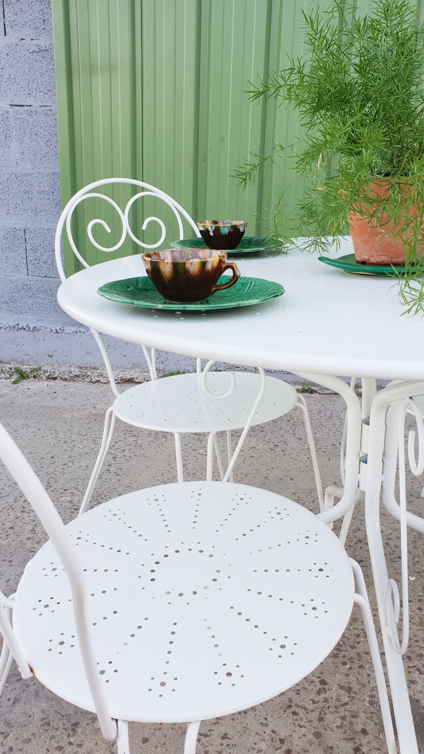 Wrought iron garden furniture