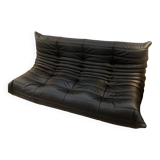 Togo Black Leather 3 seats