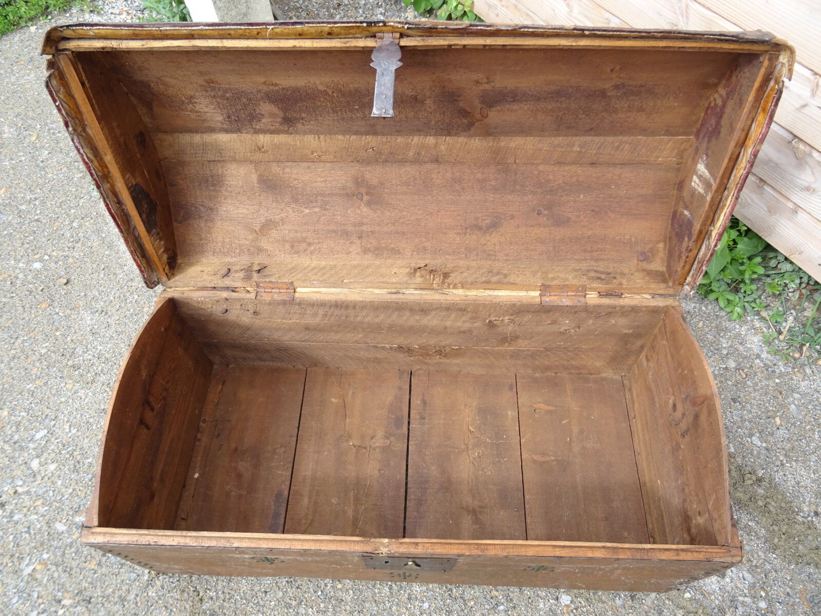 19th-century leather trunk