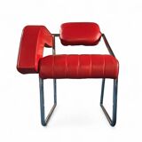 2 chaises en cuir rouge par Eileen Gray pour Alivar