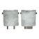 Pair of chrome wall sconces with Murano glass, wall light, art of glass, interior decoration.
