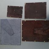 Set of 4 Danish photo frames 40s or 50s in curved glass