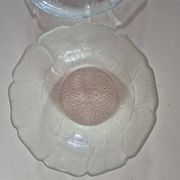 ensemble plat et saladier en verre vintage arcopal fleurs