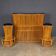 Striking 20thc italian standing bamboo dry bar & stools c.1960
