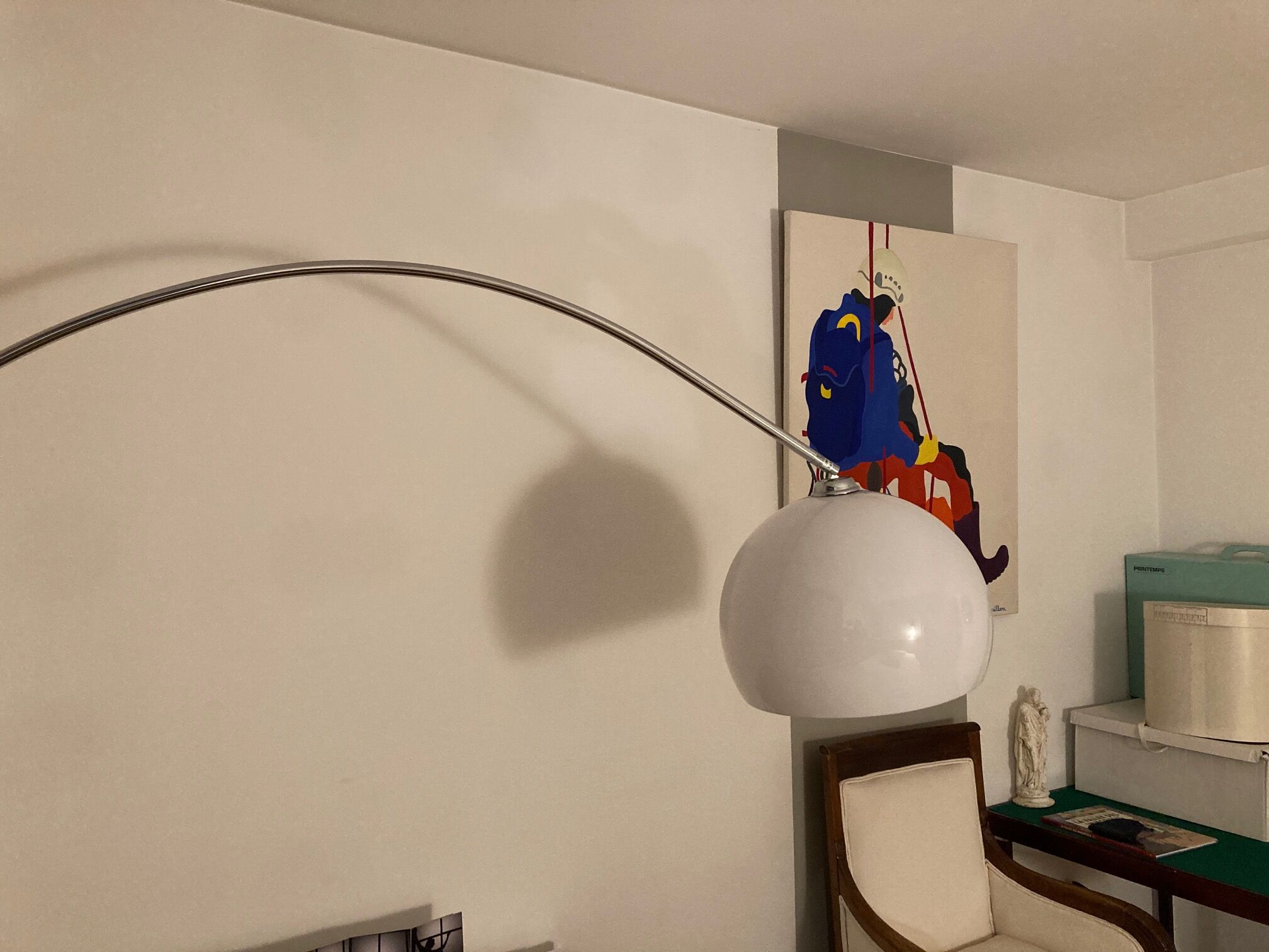 Ball lamp with marble foot