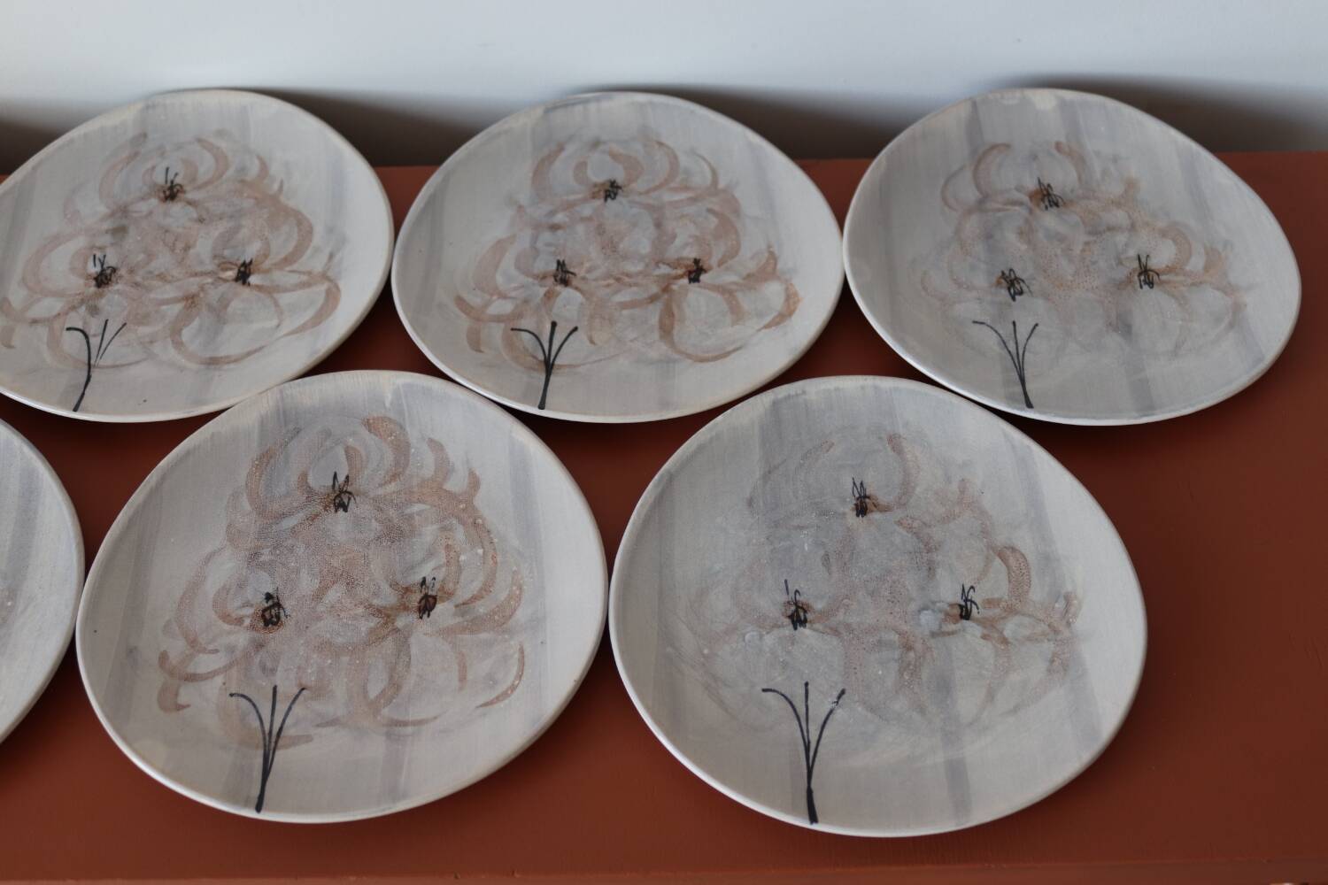 8 assiettes à dessert faïence de Pornic, France
