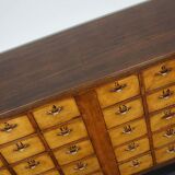 Dutch industrial apothecary cabinet in beech and oak 1940s