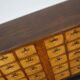 Dutch industrial apothecary cabinet in beech and oak 1940s