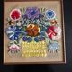 tableau fleurs brodées 1970