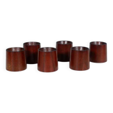 Vintage teak egg holder set, mid-century egg holder