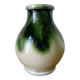 small green and cream glazed ceramic vase