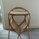 Rattan side table with range records or journals